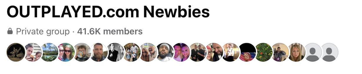 Outplayed Newbies Facebook Group Members Screenshot